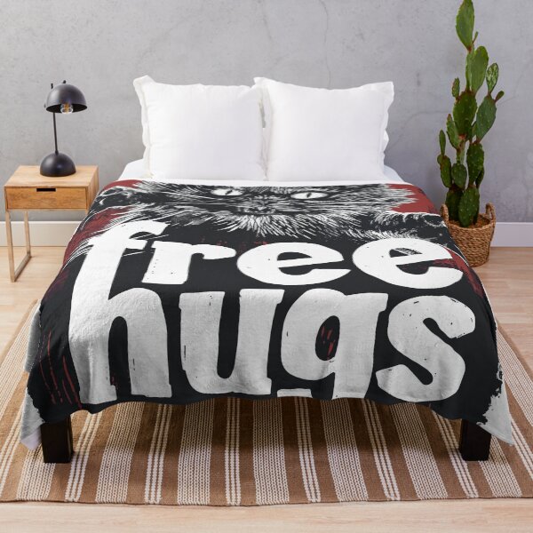 Item preview, Free Hugs Kitten, Cute Black Kitten, Funny Cat Humor, Cat With Sharp Claws, Cat Lover Humor designed and sold by PrintShangri-La.