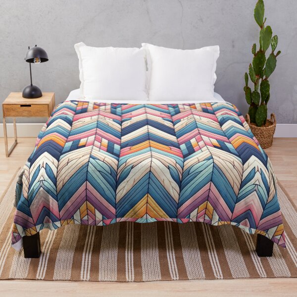 Item preview,  Herringbone Pattern - Blue , Pink and White Pattern ; Pattern,  Chevron designed and sold by PatternInArt.