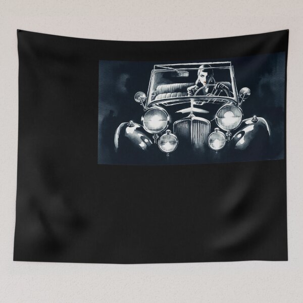 Item preview, Vintage Noir Watercolor Femme Fatale in a Convertible designed and sold by RESToRAPTOR.