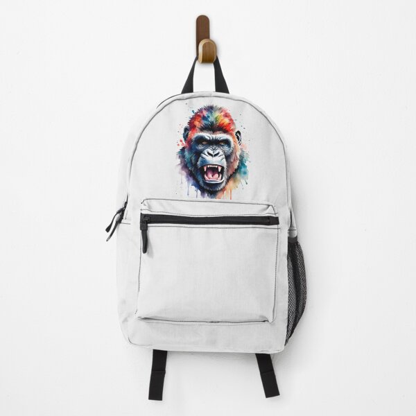 Item preview, Colorful Watercolor Angry Snarling Gorilla Face designed and sold by anyasevchenko.