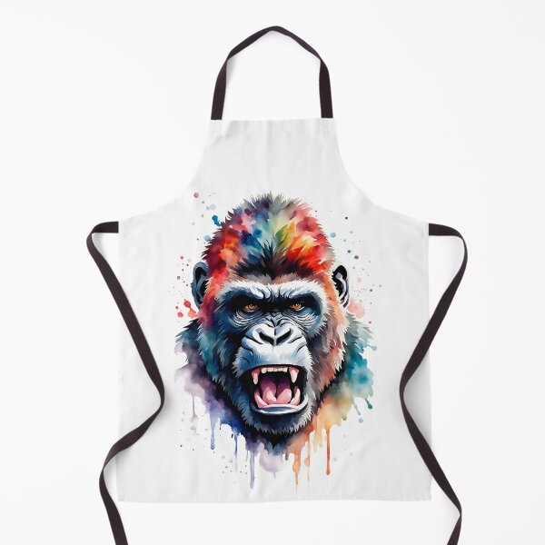 Item preview, Colorful Watercolor Angry Snarling Gorilla Face designed and sold by anyasevchenko.