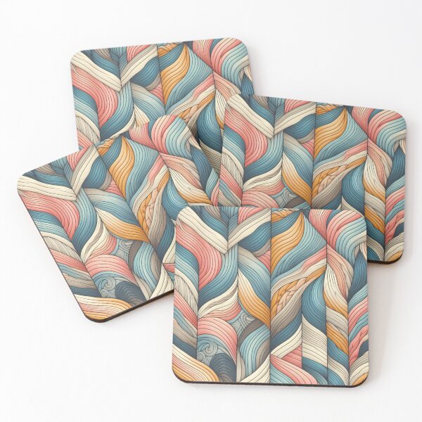 Item preview, Herringbone Pattern - Retro Wave Blue, Pink and Orange Pattern ; Pattern,  Chevron designed and sold by PatternInArt.