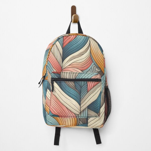 Item preview, Herringbone Pattern - Retro Wave Blue, Pink and Orange Pattern ; Pattern, Chevron designed and sold by PatternInArt.
