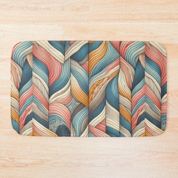 Item preview, Herringbone Pattern - Retro Wave Blue, Pink and Orange Pattern ; Pattern,  Chevron designed and sold by PatternInArt.