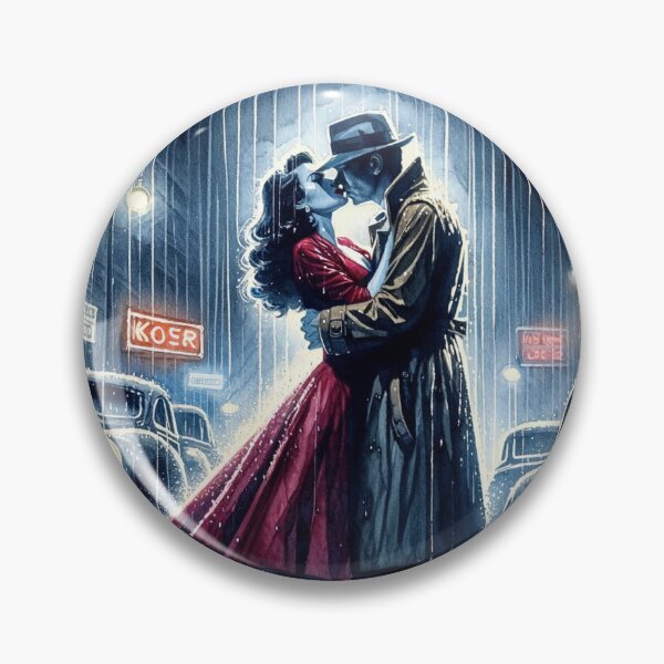 Item preview, Noir Vintage Watercolor Kiss in the Rain designed and sold by RESToRAPTOR.