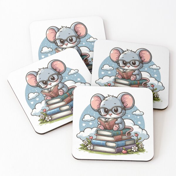 Item preview, Back to school cute mouse reading books designed and sold by Culmika.