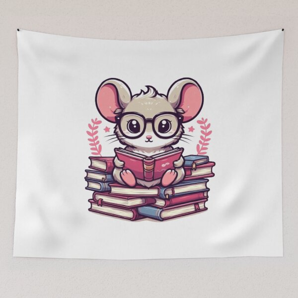 Item preview, Back to school cute mouse reading books designed and sold by Culmika.