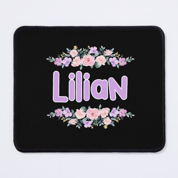 Item preview, Purple Flower Lilian Name Label (Black) designed and sold by NormadWorld.