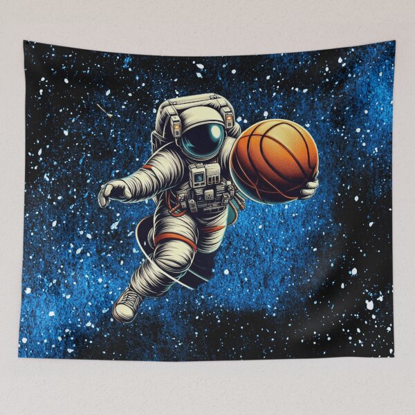 Item preview, Astronaut playing basketball in space designed and sold by asbno19.