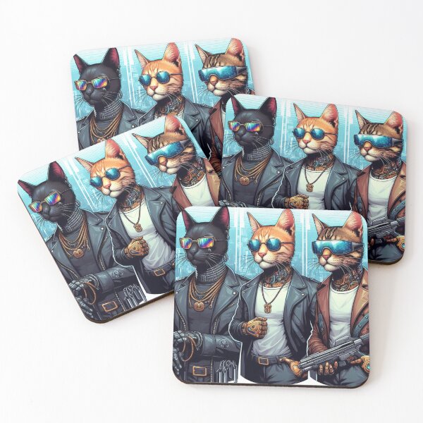Item preview, Cyberclaw Trio: Feline Enforcers of the Neon City designed and sold by crazygoose30.