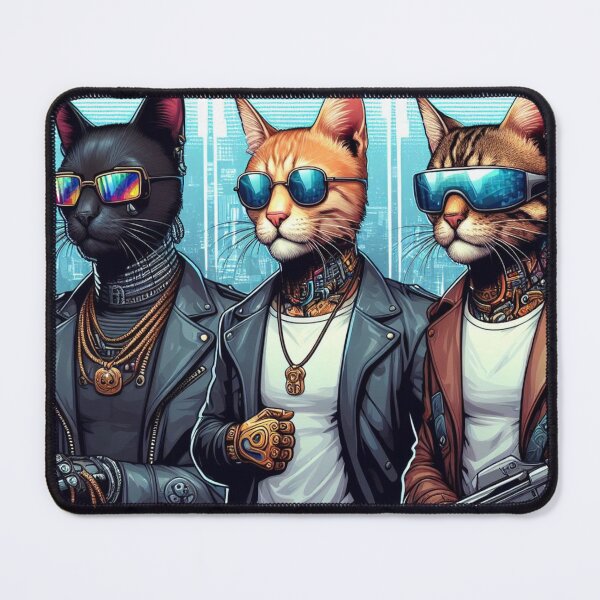 Item preview, Cyberclaw Trio: Feline Enforcers of the Neon City designed and sold by crazygoose30.