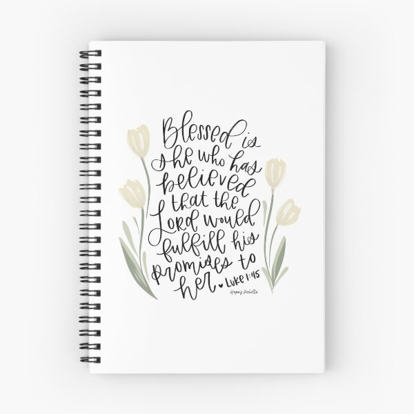 Item preview, Blessed is She Luke 1:45 Bible Verse Blush Ivory Tulips designed and sold by Daisy Ring Art.