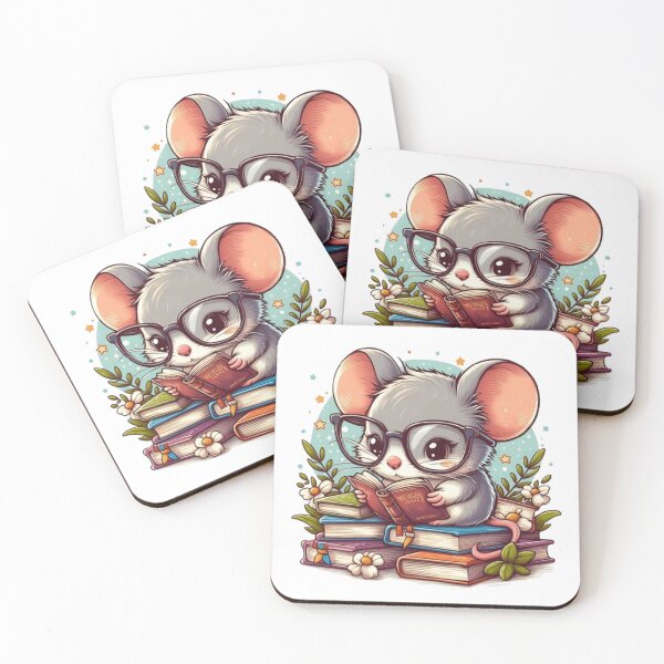 Item preview, Back to school cute mouse reading books designed and sold by Culmika.