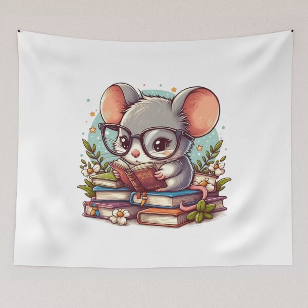 Item preview, Back to school cute mouse reading books designed and sold by Culmika.