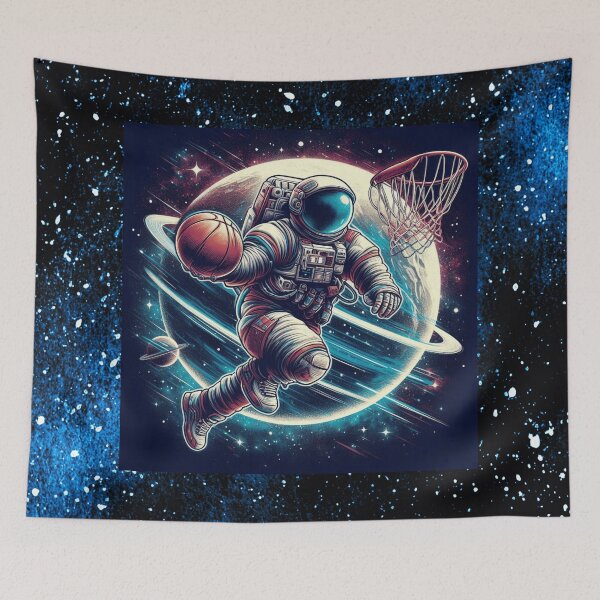 Item preview, Astronaut playing basketball in space designed and sold by asbno19.