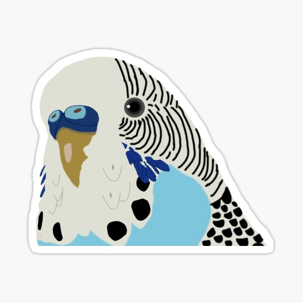 Item preview, Blue Male Budgie Illustration  designed and sold by AngelCreates.