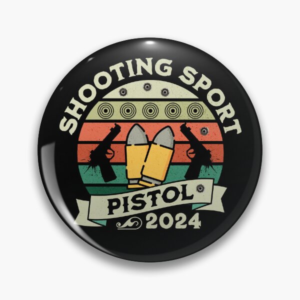 Item preview, Shooting sport pistol, shooting range retro guns and firearms, gun lover gift designed and sold by Dahlann.