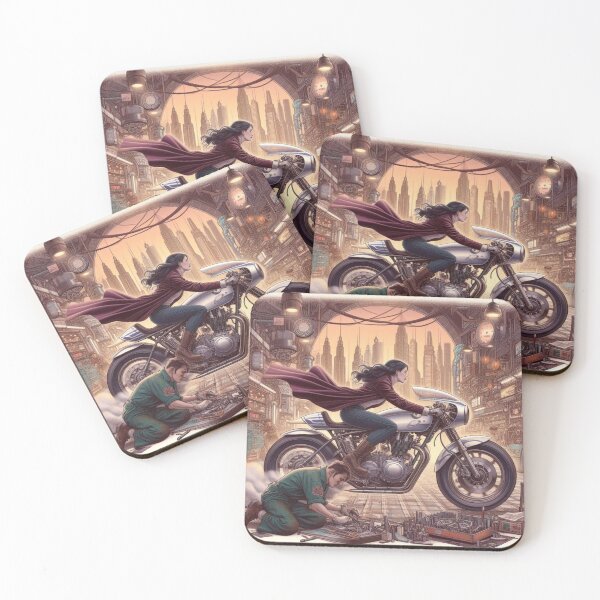 Item preview, Girl Riding A Cafe Racer  designed and sold by BoldandBiker.