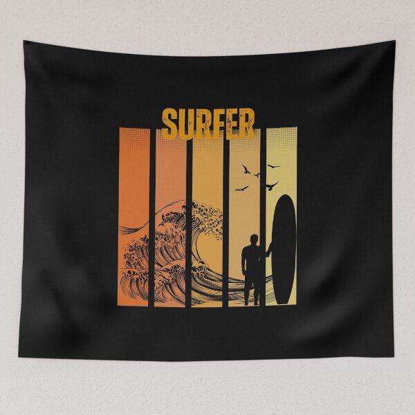 Item preview, Surfer ,waves, sea, surf board designed and sold by Youlal-Shop.