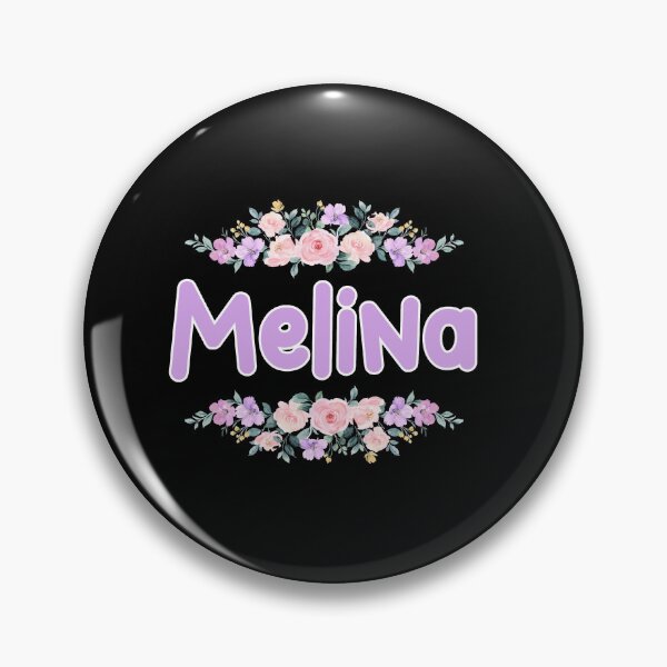 Item preview, Purple Flower Melina Name Label (Black) designed and sold by NormadWorld.
