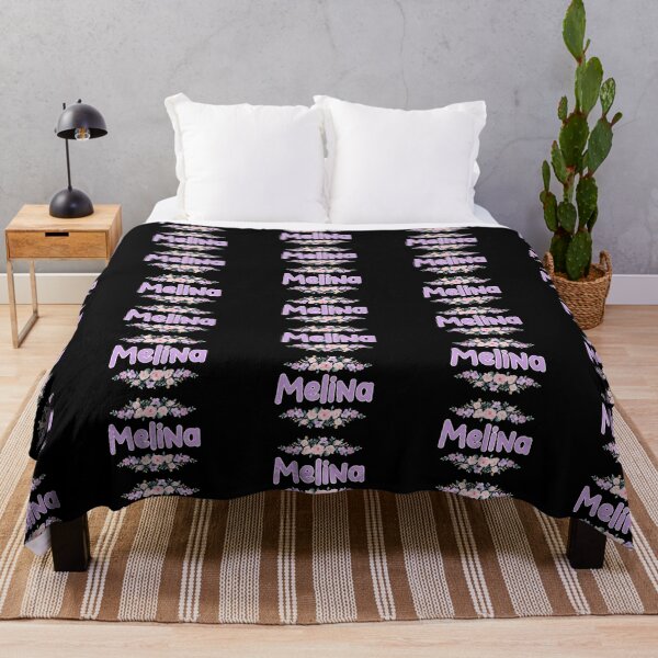 Item preview, Purple Flower Melina Name Label (Black) designed and sold by NormadWorld.