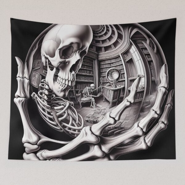 Item preview, skeletal hand delicately cradling a crystal ball designed and sold by GratefulHippies.