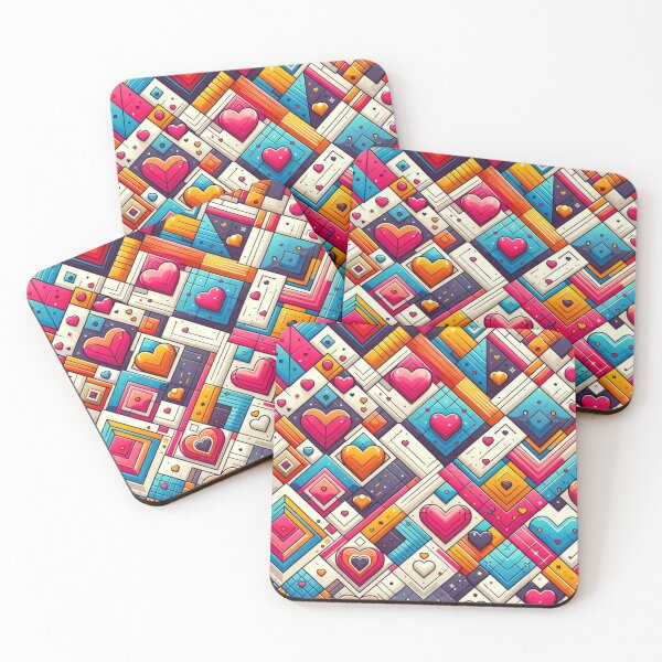Item preview, Colorful Geometric Hearts designed and sold by 0Mystica0.