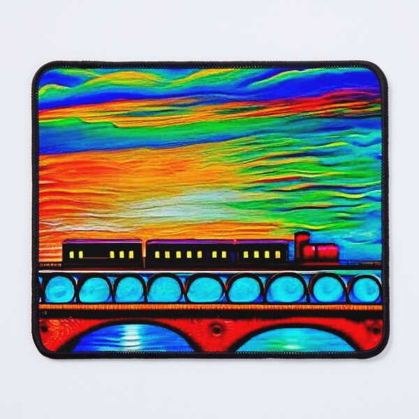 Item preview, Train crossing bridge designed and sold by George Hutton Hunter.