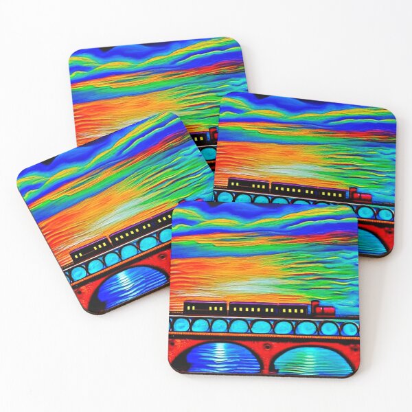 Item preview, Train crossing bridge designed and sold by George Hutton Hunter.