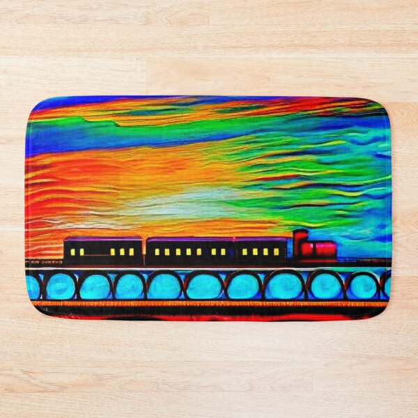 Item preview, Train crossing bridge designed and sold by George Hutton Hunter.