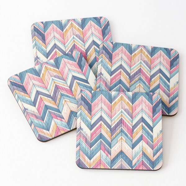 Item preview,  Herringbone Pattern - Mint Blue , Pink and White Pattern ; Pattern,  Chevron designed and sold by PatternInArt.