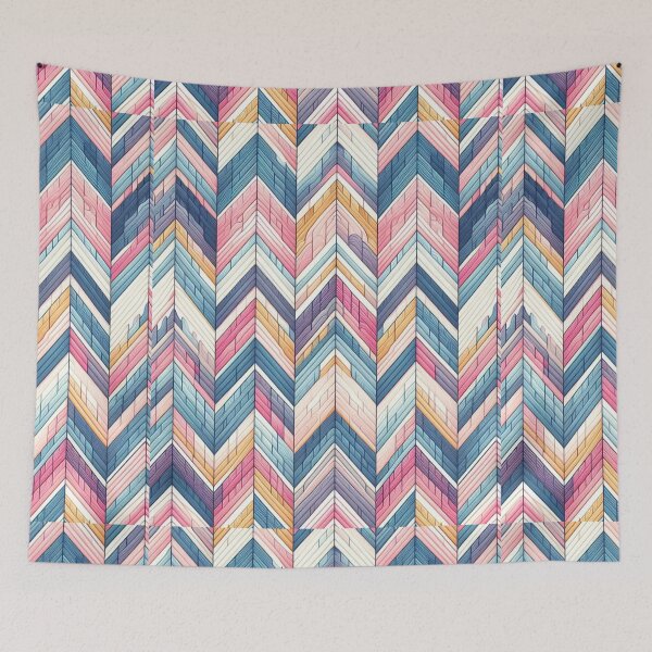 Item preview,  Herringbone Pattern - Mint Blue , Pink and White Pattern ; Pattern,  Chevron designed and sold by PatternInArt.
