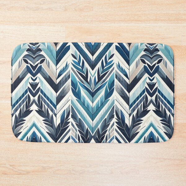 Item preview, Herringbone Pattern - Blue and White Leaf Pattern ; Pattern, Chevron designed and sold by PatternInArt.