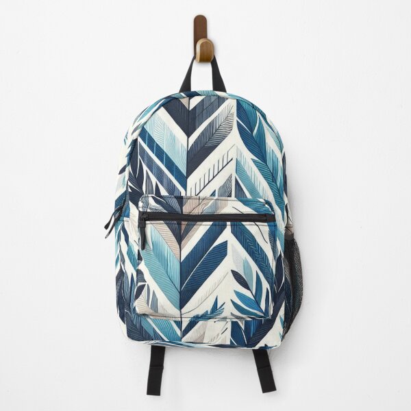 Item preview, Herringbone Pattern - Blue and White Leaf Pattern ; Pattern, Chevron designed and sold by PatternInArt.