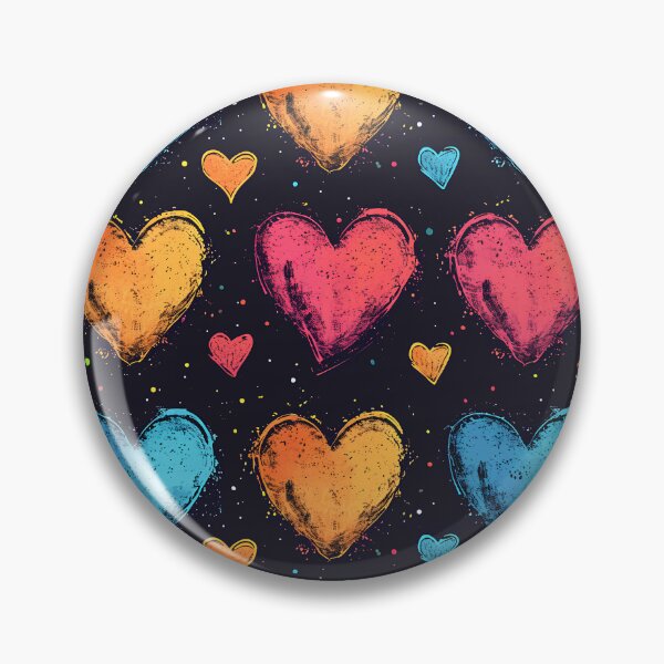 Item preview, Colorful hearts pattern in grunge style designed and sold by randrdesign.
