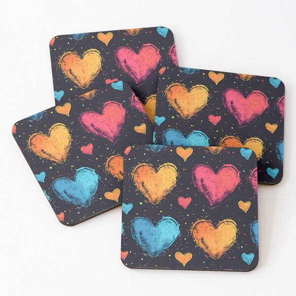 Item preview, Colorful hearts pattern in grunge style designed and sold by randrdesign.