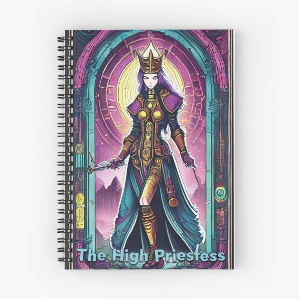 Item preview, The High Priestess - neon style painting tarot card designed and sold by nvrprooo.