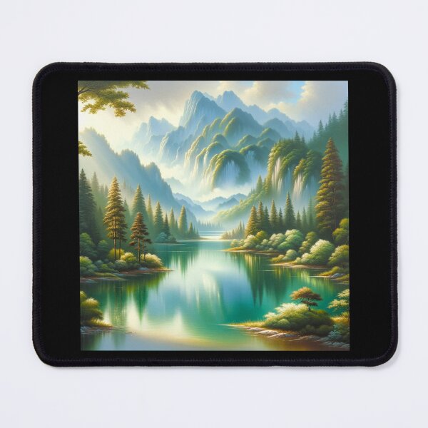 Item preview, Tranquil Morning Lakeside designed and sold by BestArtByArvind.