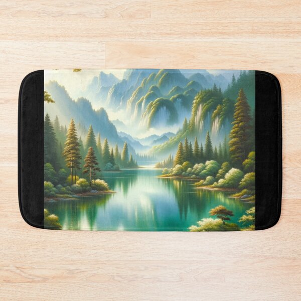 Item preview, Tranquil Morning Lakeside designed and sold by BestArtByArvind.