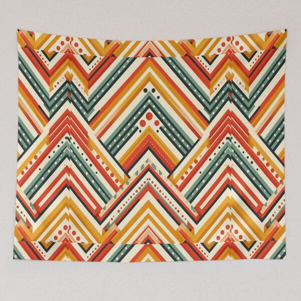 Item preview,  Herringbone Pattern - Red Yellow Green Polka Dots Pattern ; Pattern,  Chevron designed and sold by PatternInArt.