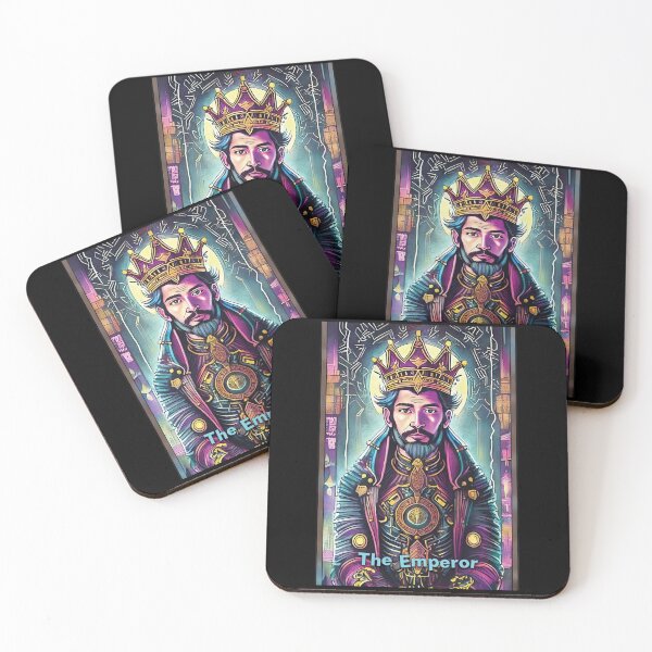 Item preview, The Emperor - neon style painting tarot card designed and sold by nvrprooo.