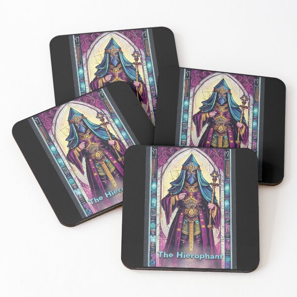 Item preview, The Hierophant - neon style painting tarot card designed and sold by nvrprooo.