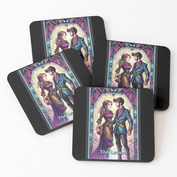 Item preview, The Lovers - neon style painting tarot card designed and sold by nvrprooo.