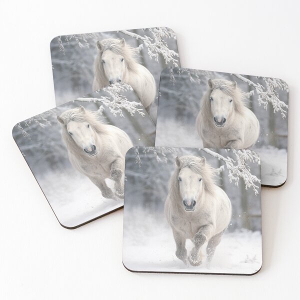 Item preview, White Pony Running through Snow designed and sold by Elisabeth Lucas.