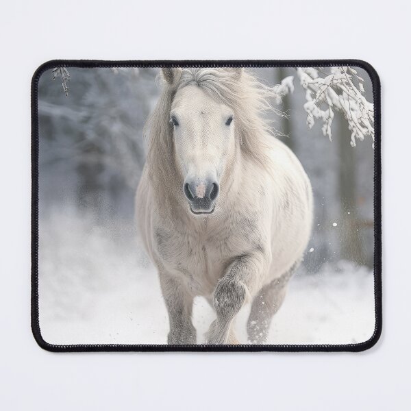 Item preview, White Pony Running through Snow designed and sold by Elisabeth Lucas.