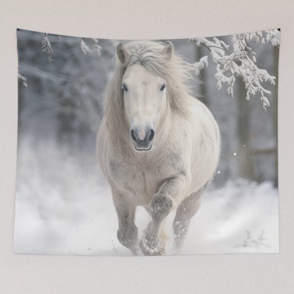 Item preview, White Pony Running through Snow designed and sold by Elisabeth Lucas.