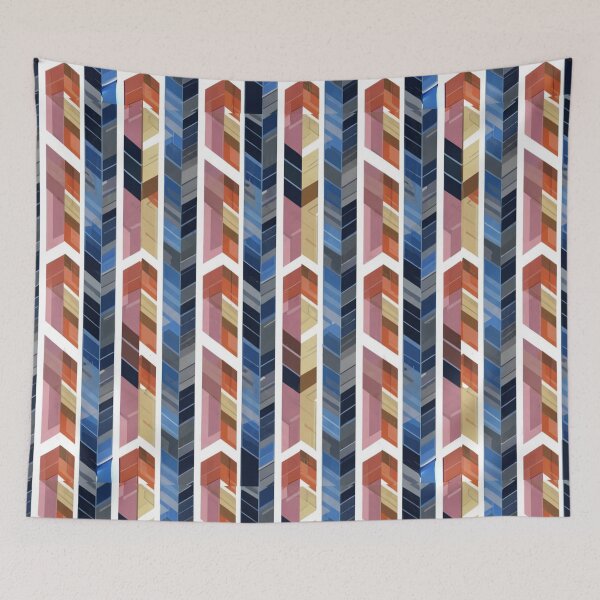 Item preview,  Herringbone Pattern - Blue ,Pink Horizontal Pattern ; Pattern, Chevron designed and sold by PatternInArt.