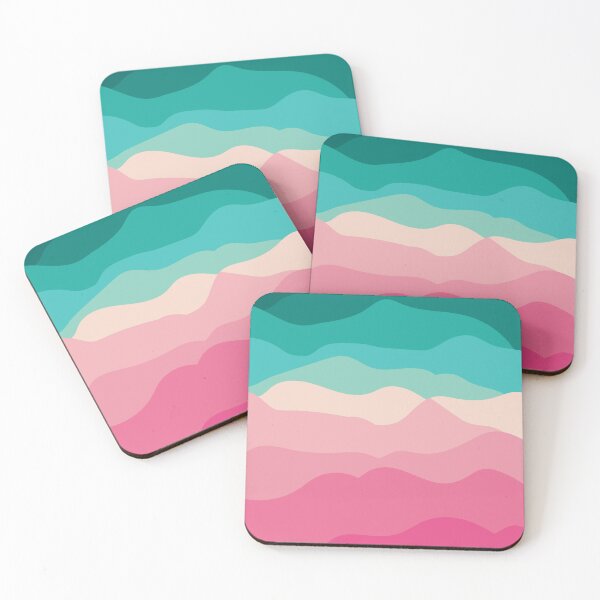 Item preview, Green and Pink retro style waves designed and sold by Cuddleblossom.