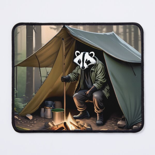 Item preview, Raccoon in tent, bushcraft outdoor designed and sold by NiemandsKunst.