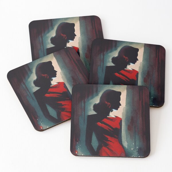 Item preview, Vintage Noir Watercolor Mysterious Female Profile designed and sold by RESToRAPTOR.